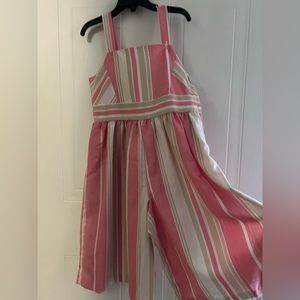 New never worn - with tags - coral and beige - short - adjustable strap romper
